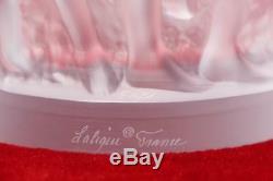 LALIQUE FRANCE BACCHANTES VASE CLEAR FROST CRYSTAL GLASS H 9.7/24.7cm #1220000