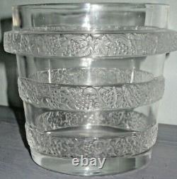 LALIQUE FRANCE LAVE-RAISINS RICQUEWIHR ICE BUCKET VASE 5 x 5