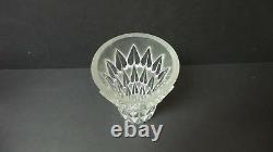 LALIQUE Frosted & Clear Crystal FEUILLES 7.5 Art Glass Vase