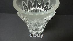 LALIQUE Frosted & Clear Crystal FEUILLES 7.5 Art Glass Vase