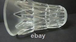 LALIQUE Frosted & Clear Crystal FEUILLES 7.5 Art Glass Vase