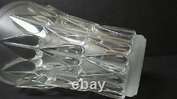 LALIQUE Frosted & Clear Crystal FEUILLES 7.5 Art Glass Vase