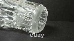 LALIQUE Frosted & Clear Crystal FEUILLES 7.5 Art Glass Vase