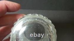 LALIQUE Frosted & Clear Crystal FEUILLES 7.5 Art Glass Vase