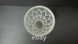 LALIQUE Frosted & Clear Crystal FEUILLES 7.5 Art Glass Vase