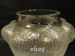 LALIQUE Frosted Crystal BALI 7 Art Glass Vase