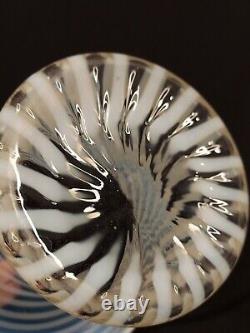 LARGE Fenton French Opalescent Art Glass Spiral Optic Top Hat Vase 6 X 9 X 7