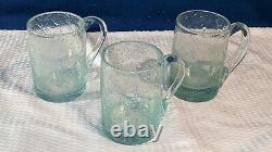 LA VERRERIE de BIOT France Bubble Glass Beer Mugs, Set of 3, Clear Color NICE