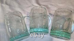 LA VERRERIE de BIOT France Bubble Glass Beer Mugs, Set of 3, Clear Color NICE