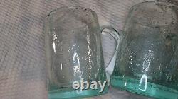 LA VERRERIE de BIOT France Bubble Glass Beer Mugs, Set of 3, Clear Color NICE