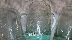 LA VERRERIE de BIOT France Bubble Glass Beer Mugs, Set of 3, Clear Color NICE