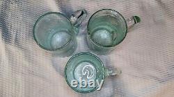 LA VERRERIE de BIOT France Bubble Glass Beer Mugs, Set of 3, Clear Color NICE