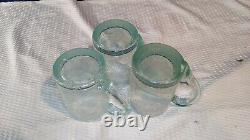 LA VERRERIE de BIOT France Bubble Glass Beer Mugs, Set of 3, Clear Color NICE