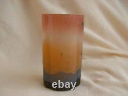 LEGRAS, ANTIQUE FRENCH CAMEO GLASS VASE, SHEPHERD IN FOREST, EARLY 20th CENTURY