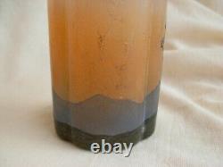 LEGRAS, ANTIQUE FRENCH CAMEO GLASS VASE, SHEPHERD IN FOREST, EARLY 20th CENTURY