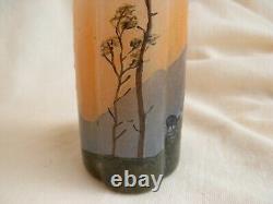 LEGRAS, ANTIQUE FRENCH CAMEO GLASS VASE, SHEPHERD IN FOREST, EARLY 20th CENTURY