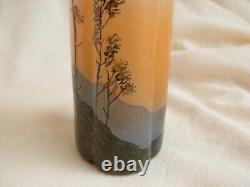 LEGRAS, ANTIQUE FRENCH CAMEO GLASS VASE, SHEPHERD IN FOREST, EARLY 20th CENTURY