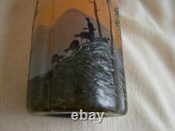 LEGRAS, ANTIQUE FRENCH CAMEO GLASS VASE, SHEPHERD IN FOREST, EARLY 20th CENTURY