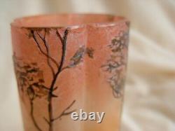 LEGRAS, ANTIQUE FRENCH CAMEO GLASS VASE, SHEPHERD IN FOREST, EARLY 20th CENTURY
