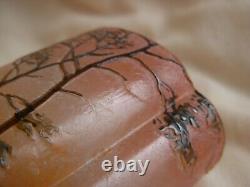 LEGRAS, ANTIQUE FRENCH CAMEO GLASS VASE, SHEPHERD IN FOREST, EARLY 20th CENTURY