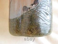 LEGRAS, ANTIQUE FRENCH CAMEO GLASS VASE, SHEPHERD IN FOREST, EARLY 20th CENTURY