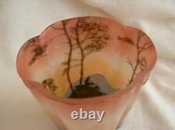LEGRAS, ANTIQUE FRENCH CAMEO GLASS VASE, SHEPHERD IN FOREST, EARLY 20th CENTURY