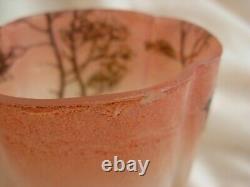 LEGRAS, ANTIQUE FRENCH CAMEO GLASS VASE, SHEPHERD IN FOREST, EARLY 20th CENTURY