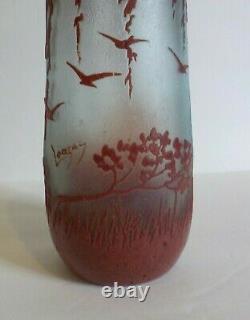 LEGRAS French CAMEO Art Glass 8.5 Vase, c. 1910-1920