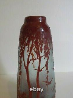 LEGRAS French CAMEO Art Glass 8.5 Vase, c. 1910-1920