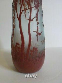 LEGRAS French CAMEO Art Glass 8.5 Vase, c. 1910-1920