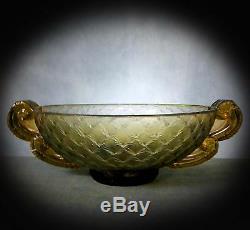 LOVELY VERY RARE LOOP WINGED ARTWARE GLASS VASE / DISH by PIERRE D'AVESN