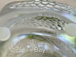 Lalique ANDROMEDA Vase, Feathered Design Clear & Frosted French Crystal Mint