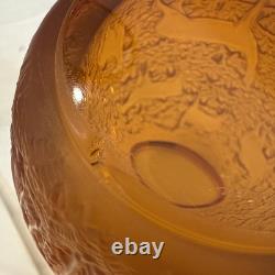Lalique Amber Glass Vase Biches