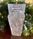 Lalique Angelots Vase Crystal Cherubs Design #12505 Signed Authentic 10.75 Tall