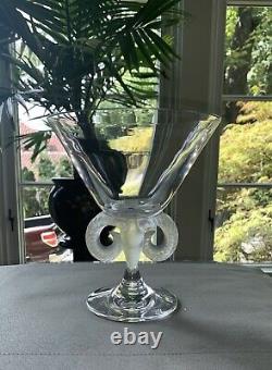 Lalique Aries Crystal Compote Rams Head Post-1978 Signed Lalique France MINT