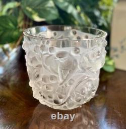 Lalique Avallon Vase Clear & Frosted Guaranteed Authentic Excellent Condition