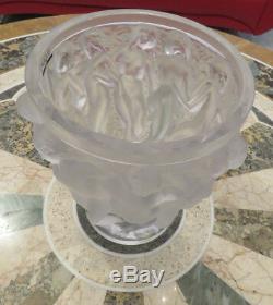 Lalique Baccantes Crystal Vase, Mint in Box