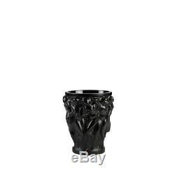 Lalique Bacchantes Black Crystal Vase #10648400 Brand Nib Small French Save$ F/s