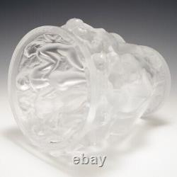 Lalique Bacchantes Clear and Frosted Glass Vase Marcilhac 12-200