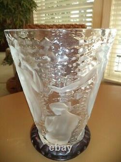 Lalique Bacchantes Ondines Crystal Vase France-NUDE WOMEN MUSES sticker chip