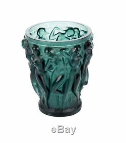Lalique Bacchantes Small Vase Deep Green Crystal Brand New In Box #10547700 F/sh
