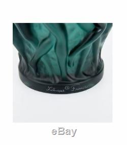 Lalique Bacchantes Small Vase Deep Green Crystal Brand New In Box #10547700 F/sh
