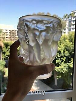 Lalique Bacchantes Small Vase Gold Luster Crystal