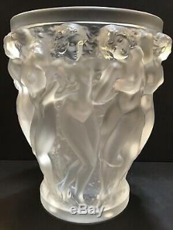 Lalique Bacchantes Vase EUC Large Signed Retail $4900