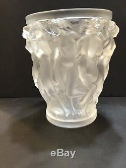 Lalique Bacchantes Vase EUC Large Signed Retail $4900