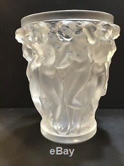 Lalique Bacchantes Vase EUC Large Signed Retail $4900