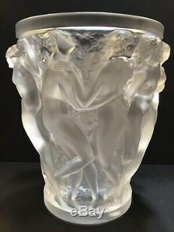 Lalique Bacchantes Vase EUC Large Signed Retail $4900