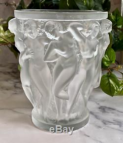 Lalique Bacchantes Vase Mint Condition Guaranteed Authentic Signed Retail $4900
