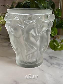 Lalique Bacchantes Vase Mint Condition Guaranteed Authentic Signed Retail $4900