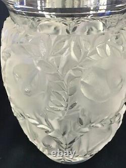 Lalique Bagatelle 6 3/4Vase. Birds & Foliage in High Relief. Satin/Clear Crystal